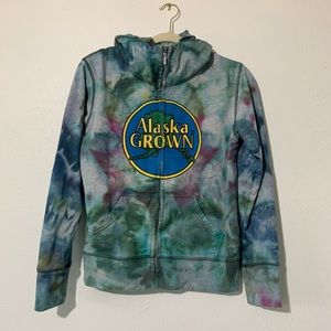 Alaska Grown Women’s small tie dyed hoodie